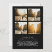 Stilvolles Black Foto Moderne Hochzeit Save The Date (Rückseite)