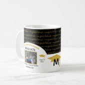 Stilvolles Black Gold Abschluss Foto Kaffeetasse (Vorderseite Links)