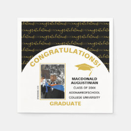 Stilvolles Black Gold Graduate Foto Serviette