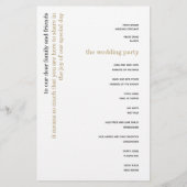 Stilvolles Black Gold Text Hochzeitsprogramm für S (Rückseite)