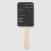 Stilvolles Black Modern Wedding Programm Fächer (Vorderseite)