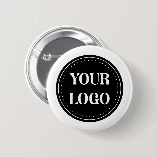 Stilvolles Black QR Code Design | Elegant Brand Button (Vorne & Hinten)