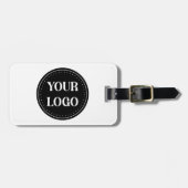 Stilvolles Black QR Code Design | Elegant Brand Gepäckanhänger (Vorderseite horizontal)