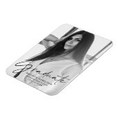 Stilvolles Black Script Abschluss Announcement Fot Magnet (Linke Seite)