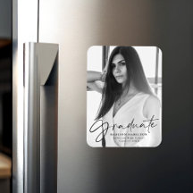 Stilvolles Black Script Abschluss Announcement Fot