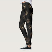 Stilvolles Black Sun Burst Pattern Leggings (Links)