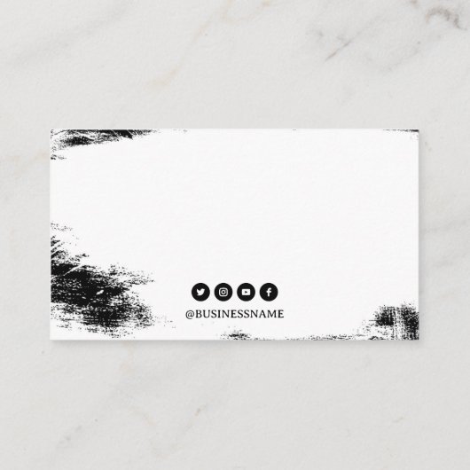 Stilvolles Black & White Dragon Tattoo Shop Visitenkarte (Rückseite)