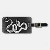 Stilvolles black'n'white Schlangenzeichnen Gepäckanhänger (Vorderseite horizontal)