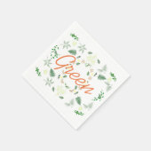 Stilvolles, blass grünes Palm Fern Leaf Paper Napk Serviette (Ecke)