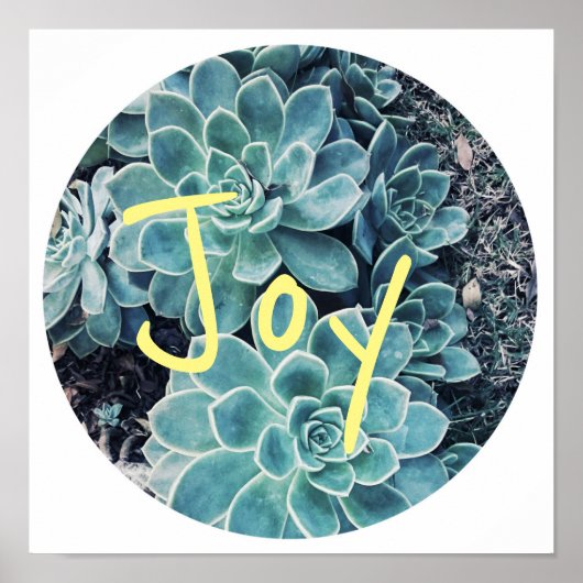 Stilvolles, blassgrünes Cactus Succulent Joy Poste Poster (Vorne)