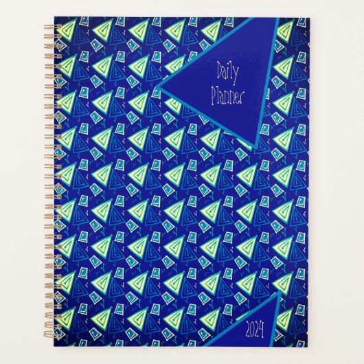 Stilvolles, blau-gelb-modernes Design Planer (Vorderseite)