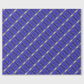 Stilvolles blau-goldgestreiftes Musterpapier Geschenkpapier (Flach)