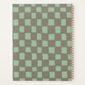Stilvolles Blau-Grau-Schachbrettmuster Planer (Rückseite)
