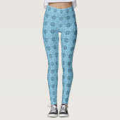 Stilvolles Blau-Schwarz-Kreislauf-Muster Leggings (Vorderseite)