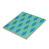 Stilvolles Blau Türkis Grün Argyle-Muster Fliese (Seite)