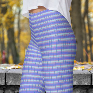 Stilvolles Blau und Lila Karo Muster Leggings