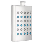 Stilvolles Blau- und Silberpolka-Punktmuster Flachmann (Rechts)