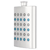 Stilvolles Blau- und Silberpolka-Punktmuster Flachmann (Links)