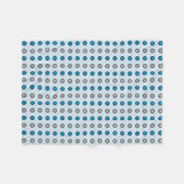 Stilvolles Blau- und Silberpolka-Punktmuster Fleecedecke (Vorderseite (Horizontal))