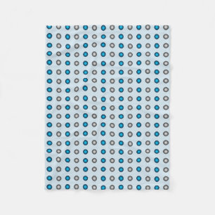Stilvolles Blau- und Silberpolka-Punktmuster Fleecedecke