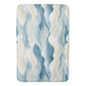 Stilvolles Blau- und Weißwellenmuster Badematte (Vorderseite Vertikal)