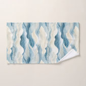 Stilvolles Blau- und Weißwellenmuster Badhandtuch Set (Handtuch)