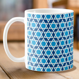 Stilvolles Blau & White Star Muster Kaffeetasse