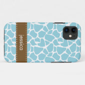 Stilvolles Blauer Giraffe-Muster Case-Mate iPhone Hülle (Rückseite (Horizontal))