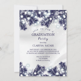 Stilvolles blaues Blume-Light-Gratulieren Party Einladung