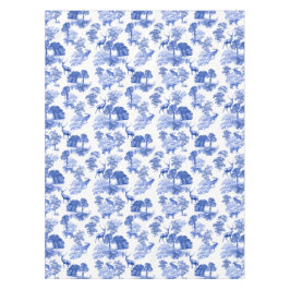 Stilvolles Blaues Französisch Toile Deer Forest Pa Tischdecke