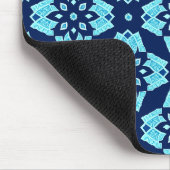 Stilvolles blaues geometrisches Muster Mousepad (Ecke)