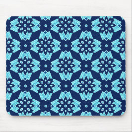 Stilvolles blaues geometrisches Muster Mousepad