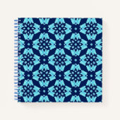 Stilvolles blaues geometrisches Muster Notizblock (Vorderseite)