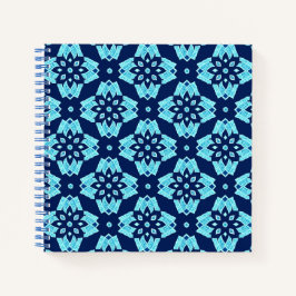 Stilvolles blaues geometrisches Muster Notizblock