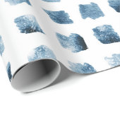 Stilvolles blaues goldenes Muster für Pinselspitze Geschenkpapier (Rolleneckpunkt)