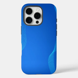 Stilvolles blaues Leder iPhone 16 Pro Hülle