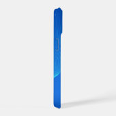 Stilvolles blaues Leder iPhone 15 Hülle (Rechte Seite)