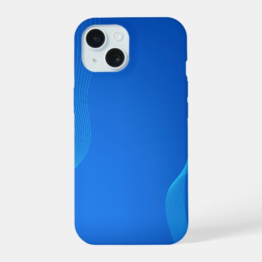 Stilvolles blaues Leder iPhone 15 Hülle (Rückseite)