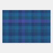 Stilvolles Blaues Lila Karo Geometrisches Karierte Geschenkpapier Set (Vorderseite 2)