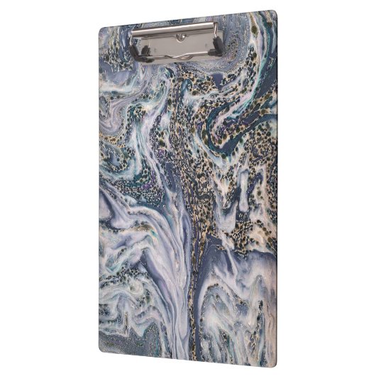 Stilvolles blaues Marmoreffekt-Büro-Klemmbrett Klemmbrett (Links)