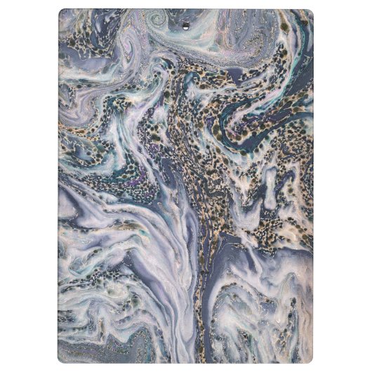 Stilvolles blaues Marmoreffekt-Büro-Klemmbrett Klemmbrett (Rückseite)