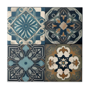 Stilvolles blaues marokkanisches Fliesendesign Fliese