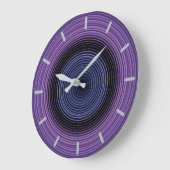 Stilvolles blaues Muster Große Wanduhr (Winkel)