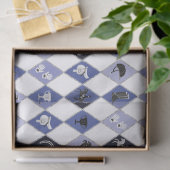 Stilvolles blaues Reittier Diamond Muster Seidenpapier (Geschenk)