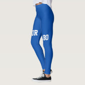 Stilvolles, blaues Textsystem Leggings (Links)
