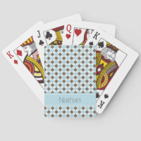 Stilvolles blaues und braunes Argyle-Muster-Monogr