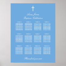 Stilvolles Blue 12 Table Baptim Seating Chart Post