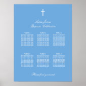 Stilvolles Blue 6 Table Baptist Seating Chart Post Poster (Vorne)