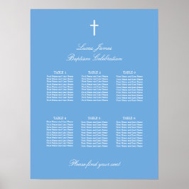 Stilvolles Blue 6 Table Baptist Seating Chart Post Poster