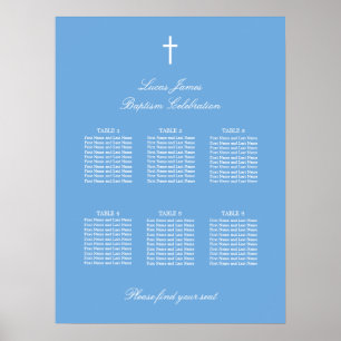 Stilvolles Blue 6 Table Baptist Seating Chart Post Poster